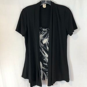 Perseption Concepts black blouse Sz M sewn in Tank